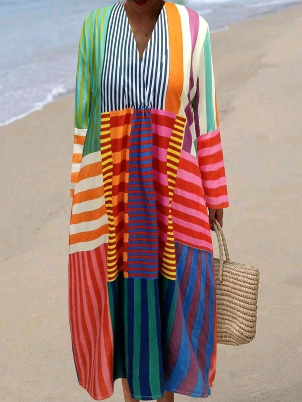 Multi Colored Midi Dress